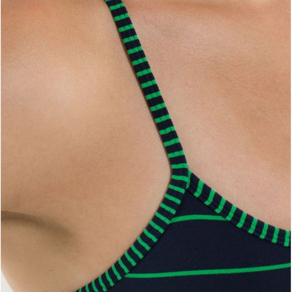 Lululemon Power Y Tank Luon Light Slalom Stripe Inkwell/Hyper Stripe Green 4 - Picture 4 of 16